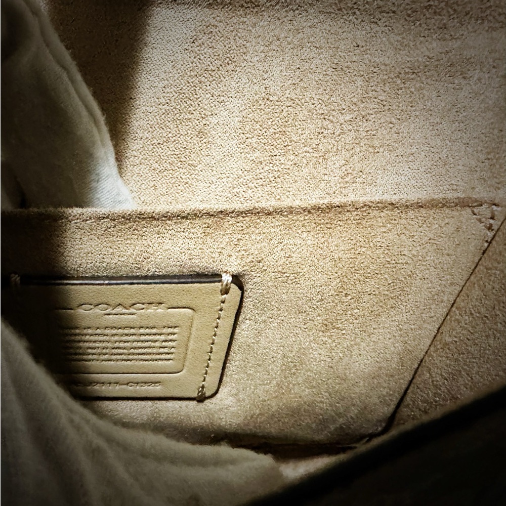 Coach Brown and White Satchel with Leopard Accents - Picture 10 of 16